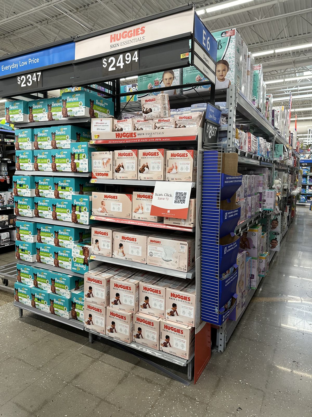 Huggies Skin Essentials in a Walmart store