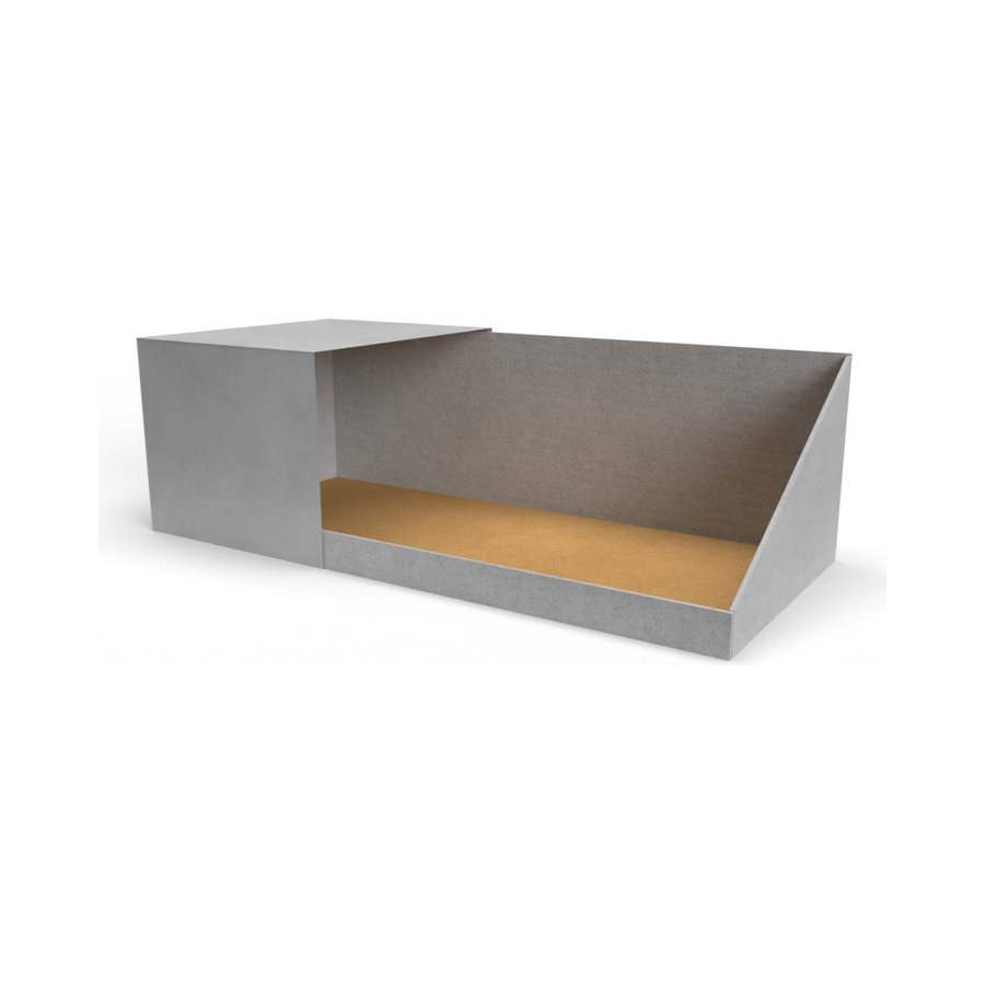 PDQ tray with graphic blocker display structure, blank render